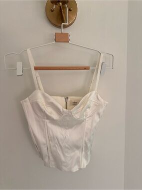 Aritzia White Satin Corset Top